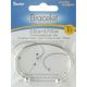 Twist End Bangle Bracelet 2.25 inches Bright Silver