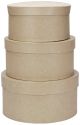 Paper Mache Round Box Set 4 Inches 5 Inches and 6 Inches