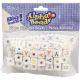 Alphabet Beads Cube Assorted White with Color Letters 12mm