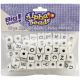 Alphabet Beads Cube Assorted White with Black Letters 12mm