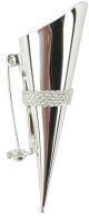 Lapel Pin Vase with Braid Trim Silver