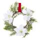 Christmas Poinsettia Wreath Juniper Boxwood 14 Inches