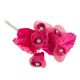 Sheer and Satin Rose Bunch Rhinestone Centers Fuchsia