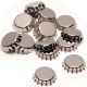 Mini Bottle Caps 0.5 Inches Chrome