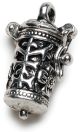 Prayer Box metal Charm Time Capsule Antique Silver