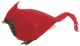 Fat Red Cardinal Bird Christmas Ornament 2.5 Inches