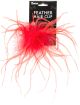 Ostrich Feather Hair Clip Red