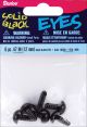 Shank Back Solid Eyes with Plastic Washers 12 mm Black
