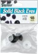 Shank Back Solid Eyes with Plastic Washers 18 mm Black
