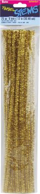 Tinsel Stems 6mm Gold