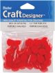 Acrylic Pom Poms Red 0.25 Inches