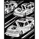 Velvet Coloring Poster with Markers Race Cars Scene 16 X 20 Inches