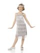 Karnival Costumes Roaring 20s 1920 Silver Flapper Dress Girl s Costume X large 9 10