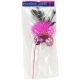 Feather Mask with Stick 13 Inches Pink