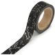 Washi Tape Roll 0.625 X 315 Inches Black with White Script