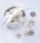 Favor Charms Thank You Round Silver 9/16 Inches
