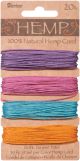 Hemp Cord Set Assorted Pastel Colors 120 feet