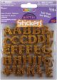 Glitter Alphabet Stickers Gold