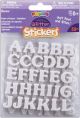 Glitter Alphabet Stickers White