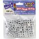 Alphabet Beads Vertical Hole Cube White with Black Letters 6mm