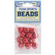 Team Sport Beads Acrylic Basketball Orange and White 12mm