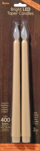 Bright LED Taper Candles 11 Inches Ivory