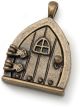 Fairy Door metal Charm Triangle Window Antique Bronze