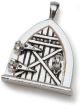 Fairy Door metal Charm Triangle Antique Silver