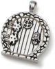 Fairy Door metal Charm Round Window Antique Silver