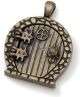 Fairy Door metal Charm Round Window Antique Bronze