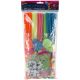 Pom Pom and Chenille Craft Kit with Googly Eyes and Feathers Neon