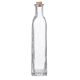 Square Bottom Clear Glass Bottle with Cork 7 inches