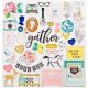 Gather Chipboard Stickers 12 X12 Gold Glitter