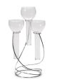 Triple Floating Glass Taper Holder Silver Stand
