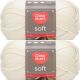 Spinrite Red Heart Soft Yarn Off White Pack of 2 Skein