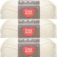 Spinrite Red Heart Soft Yarn Off White Pack of 3 Skein