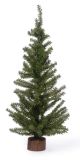 Christmas Floral Tree With Wood Look Base 148 Tips Green 24 Inches