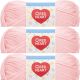 Spinrite Red Heart Soft Baby Steps Yarn Baby Pink Pack of 3 Skein