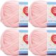 Spinrite Red Heart Soft Baby Steps Yarn Baby Pink Pack of 4 Skein