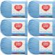 Spinrite Red Heart Soft Baby Steps Yarn Baby Blue Pack of 6 Skein