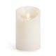 Flameless Candle Vanilla Scented Moving Flame Candle With Timer 4 Inch Ivory