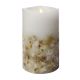 Flameless Pillar Candle With Seashells White Wax 4 X 7 Inches