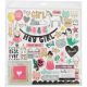 Cute Girl Collection Chipboard Stickers With Glitter Accents