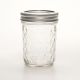 Ball Quilted Crystal Jelly Jar With Lid Regular Mouth Clear 8 Ounces