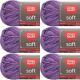 Spinrite Red Heart Soft Yarn Plummy Pack of 6 Skein