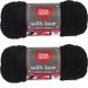 Spinrite Red Heart With Love Yarn Black Pack of 2 Skein