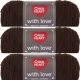 Spinrite Red Heart With Love Yarn Chocolate Pack of 3 Skein