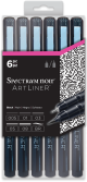 Spectrum Noir Artliner Black Fine Brush 6 Pack