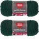 Spinrite Red Heart With Love Yarn Evergreen Pack of 2 Skein
