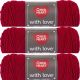 Spinrite Red Heart With Love Yarn Holly Berry Pack of 3 Skein